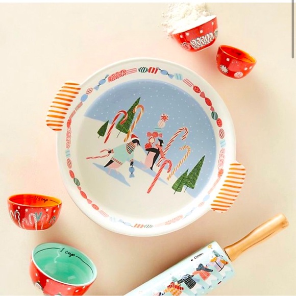 Anthropologie Other - ANTHROPOLOGIE GEORGE & VIV VERY MERRY PIE DISH